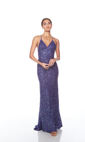 UNK-88009. Long, V Neckline, Straight, Open Back image 2