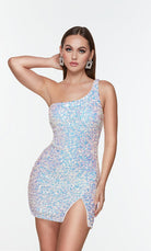 UNK-4541. Short, One Shoulder, Straight, Closed Back image 0