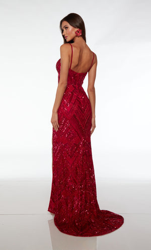UNK-61481. Long, Plunging Neckline, Straight image 6