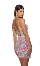 UNK-4881. Short, Plunging Neckline, Straight image 5