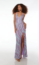 UNK-61642. Long, V Shaped Neckline, Straight, Open Back image 2