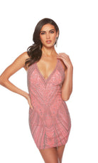 UNK-84006. Short, Plunging Neckline, Straight image 0