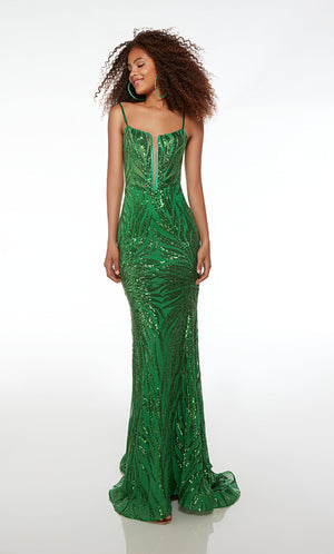 UNK-61565. Long, Plunging Neckline, Fit N Flare image 2