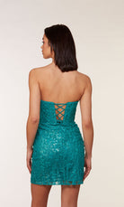 UNK-4616. Short, Strapless, Straight, Lace-up Back image 7