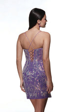 UNK-4900. Short, V-neck, Straight, Strappy Back image 5