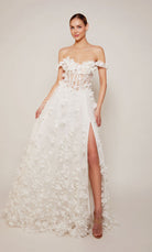 UNK-61308. Long, Off The Shoulder, A-line, Lace Up Back image 6