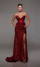 UNK-1775. Long, Strapless Neckline, Fit N Flare image 5