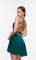 UNK-3112. Short, Plunging Neckline, A-line image 1