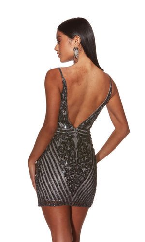 UNK-4883. Short, V-neck, Straight, V Shaped Back image 4
