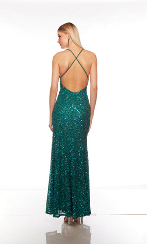 UNK-88001. Long, V Neckline, Straight, Open Back image 4
