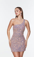 UNK-4541. Short, One Shoulder, Straight, Closed Back image 5