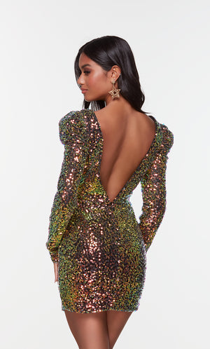 UNK-4540. Short, Plunging Neckline, Straight image 1