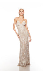 UNK-88006. Long, V Neckline, Straight, Open Back image 18