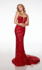 UNK-61565. Long, Plunging Neckline, Fit N Flare image 3