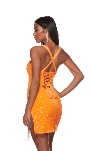 UNK-4795. Short, Plunging Neckline, Straight image 6