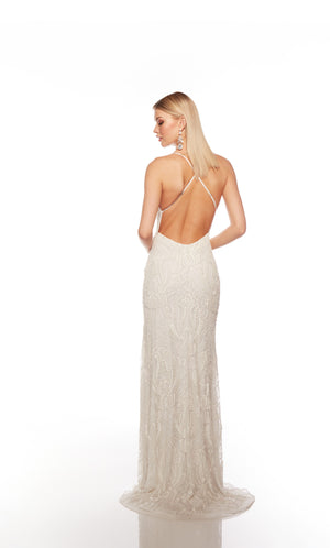 UNK-88006. Long, V Neckline, Straight, Open Back image 1