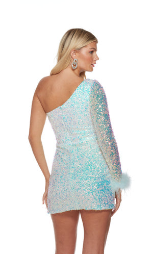 UNK-4752. Short, One Shoulder, Straight, Closed Back image 4
