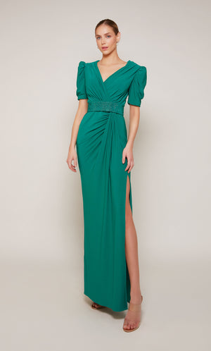 UNK-27690. Long, V-neck, Straight, Closed Back image 0