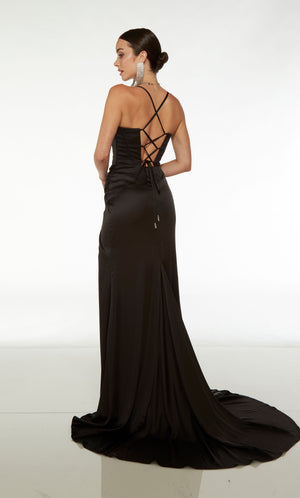 UNK-61702. Long, Sweetheart Cowl Neckline, Straight image 1