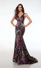 UNK-61667. Long, Plunging Neckline, Fit N Flare image 2