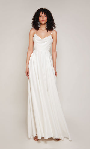 UNK-7100. Long, Cowl Neck, A-line, Open Back image 6