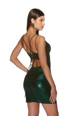 UNK-4853. Short, V-neck, Straight, Strappy Back image 1