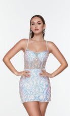 UNK-4534. Short, Scoop Neck, Straight, Strappy Back image 4