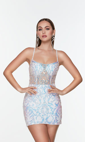 UNK-4534. Short, Scoop Neck, Straight, Strappy Back image 4