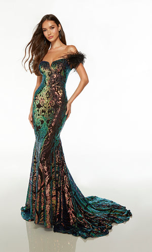 UNK-61595. Long, Off The Shoulder, Mermaid image 2