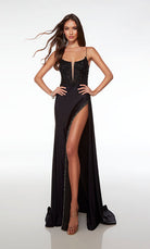 UNK-61701. Long, Plunging Neckline, Straight/Fitted image 0