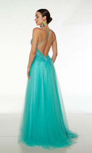 UNK-61639. Long, V-Neckline, A-line image 1