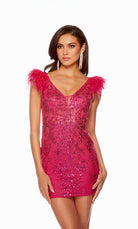UNK-4501. Short, Plunging Neckline, Straight image 9