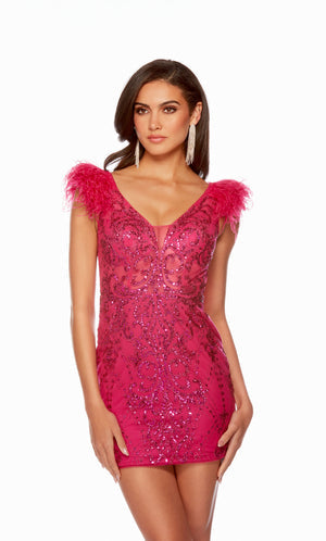 UNK-4501. Short, Plunging Neckline, Straight image 9