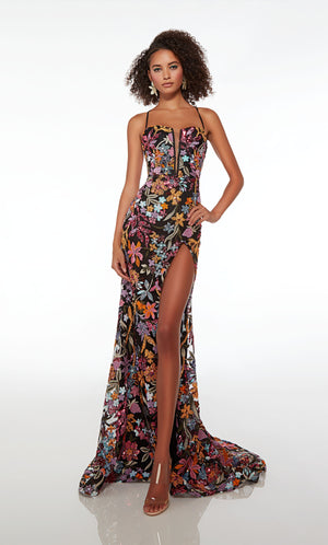 UNK-61690. Long, Plunging Neckline, Straight image 3