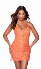 UNK-4627. Short, V-neck, Straight, Open Back image 1