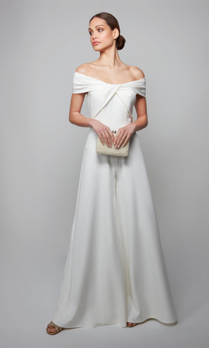 UNK-70013. Long, Off The Shoulder, Jumpsuit image 4