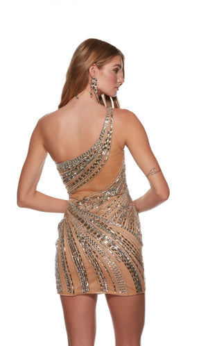 UNK-4684. Short, One Shoulder, Straight, Closed Back image 1
