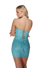 UNK-4820. Short, Strapless, Straight, Lace-up Back image 1