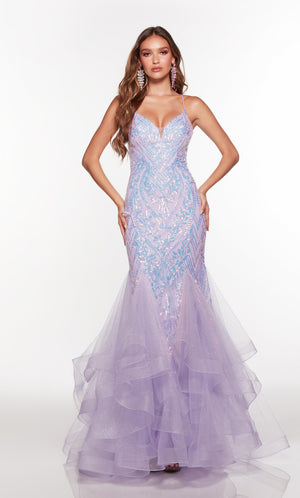 UNK-61404. Long, V Neck, Mermaid, Strappy Back image 0