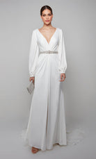 UNK-7070. Long, Plunging Neckline, Straight image 2