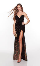 UNK-61337. Long, Strapless, Straight, Lace Up Back image 0
