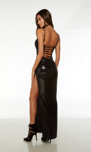 UNK-61704. Long, Spaghetti Strap Neckline, Straight image 1