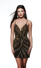 UNK-4879. Short, Plunging Neckline, Straight image 2