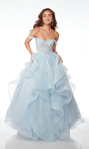 UNK-61636. Long, Off The Shoulder, Ballgown image 0