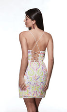 UNK-4841. Short, V-neck, Straight, Strappy Back image 11