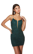 UNK-4842. Short, Plunging Neckline, Straight image 0