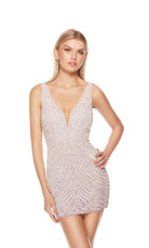 UNK-84005. Short, Plunging Neckline, Straight image 2