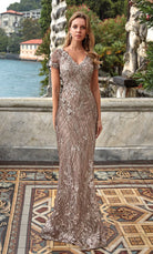 UNK-27525. Long Mob Dresses, Illusion Neckline, A-line image 0