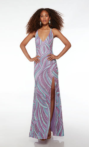 UNK-61642. Long, V Shaped Neckline, Straight, Open Back image 0