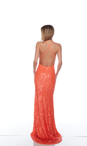 UNK-88009. Long, V Neckline, Straight, Open Back image 15